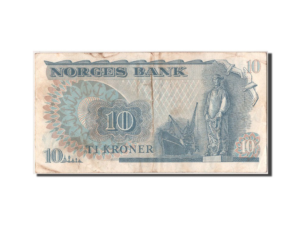 Norway, 10 Kroner, 1979, KM #36c, AU(50-53), HC0275392