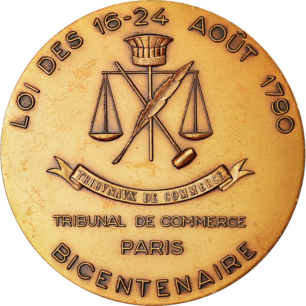 Francia, medaglia, Bicentenaire du Tribunal de Commerce de Paris, 1990, SPL-