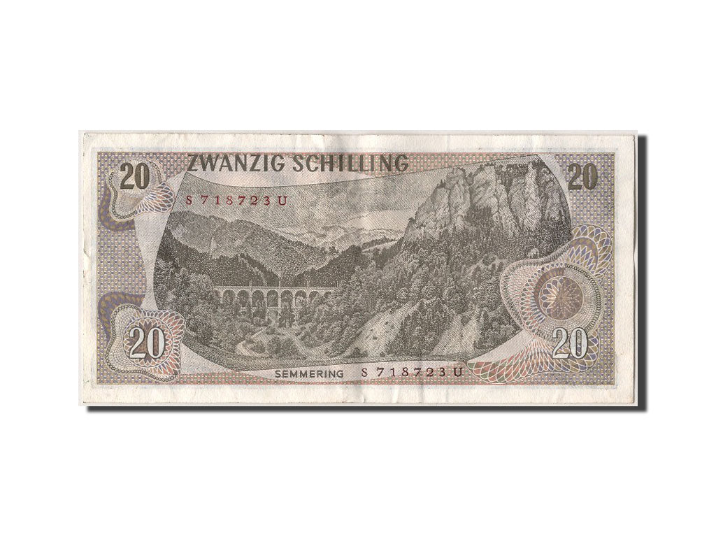 Banknote, Austria, 20 Schilling, 1967, 1967-07-02, AU(55-58)
