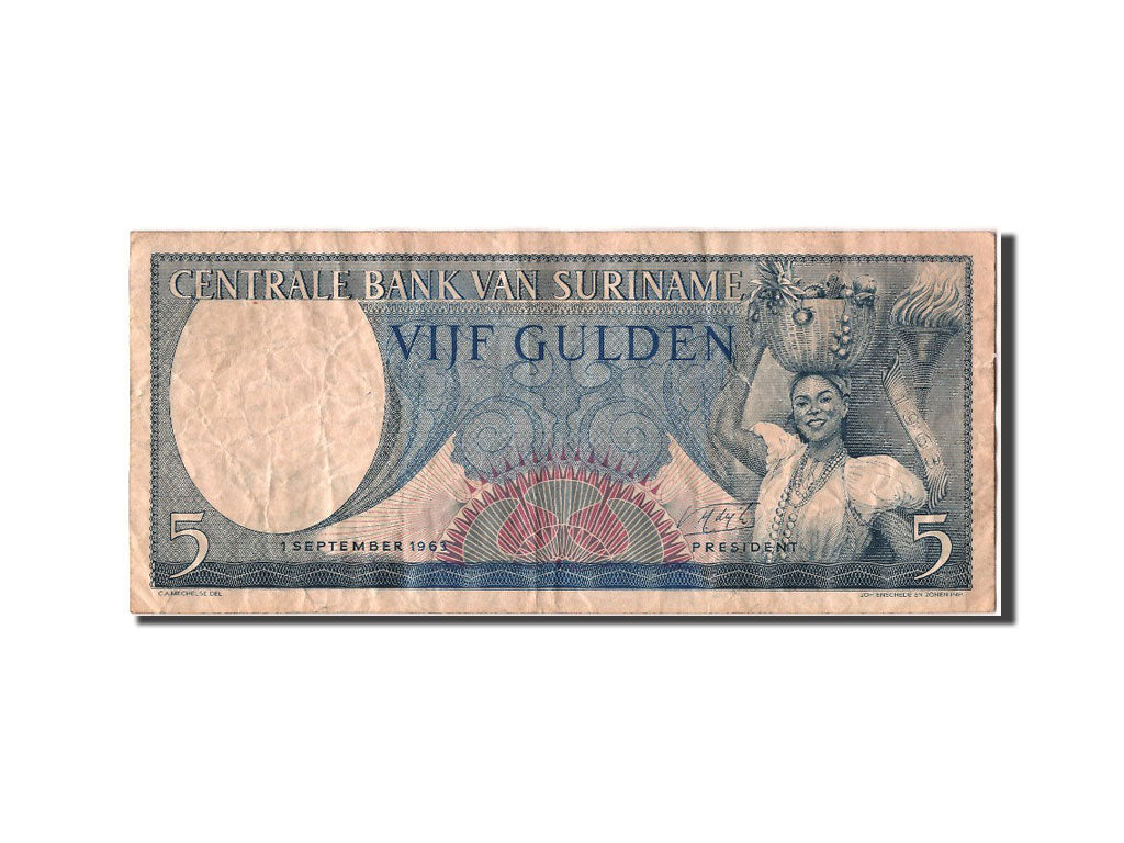 Banconote, Suriname, 5 Gulden, 1963, 1963-09-01, BB