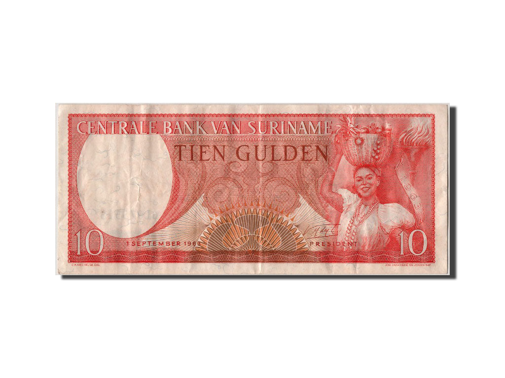 Suriname, 10 Gulden, 1963, KM #121, 1963-09-01, EF(40-45), HL075513