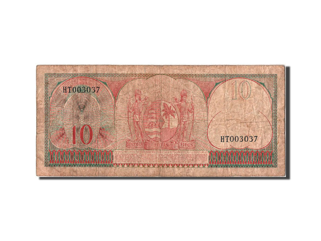 Suriname, 10 Gulden, 1963, KM #121, 1963-09-01, VF(20-25), HT003037
