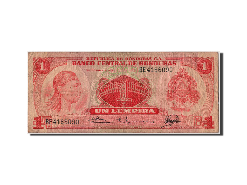 Honduras, 1 Lempira, 1978, KM #62, 1978-06-30, VF(30-35), BE4166090