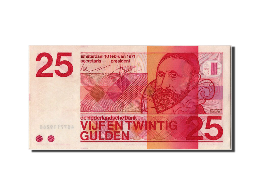 Banknote, Netherlands, 25 Gulden, 1971, 1971-02-10, UNC(63)