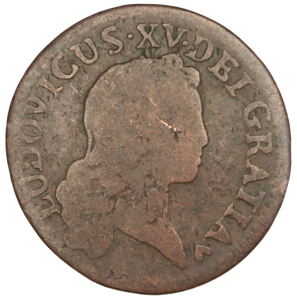 Louis XV, Liard au buste enfantin, BB inversé