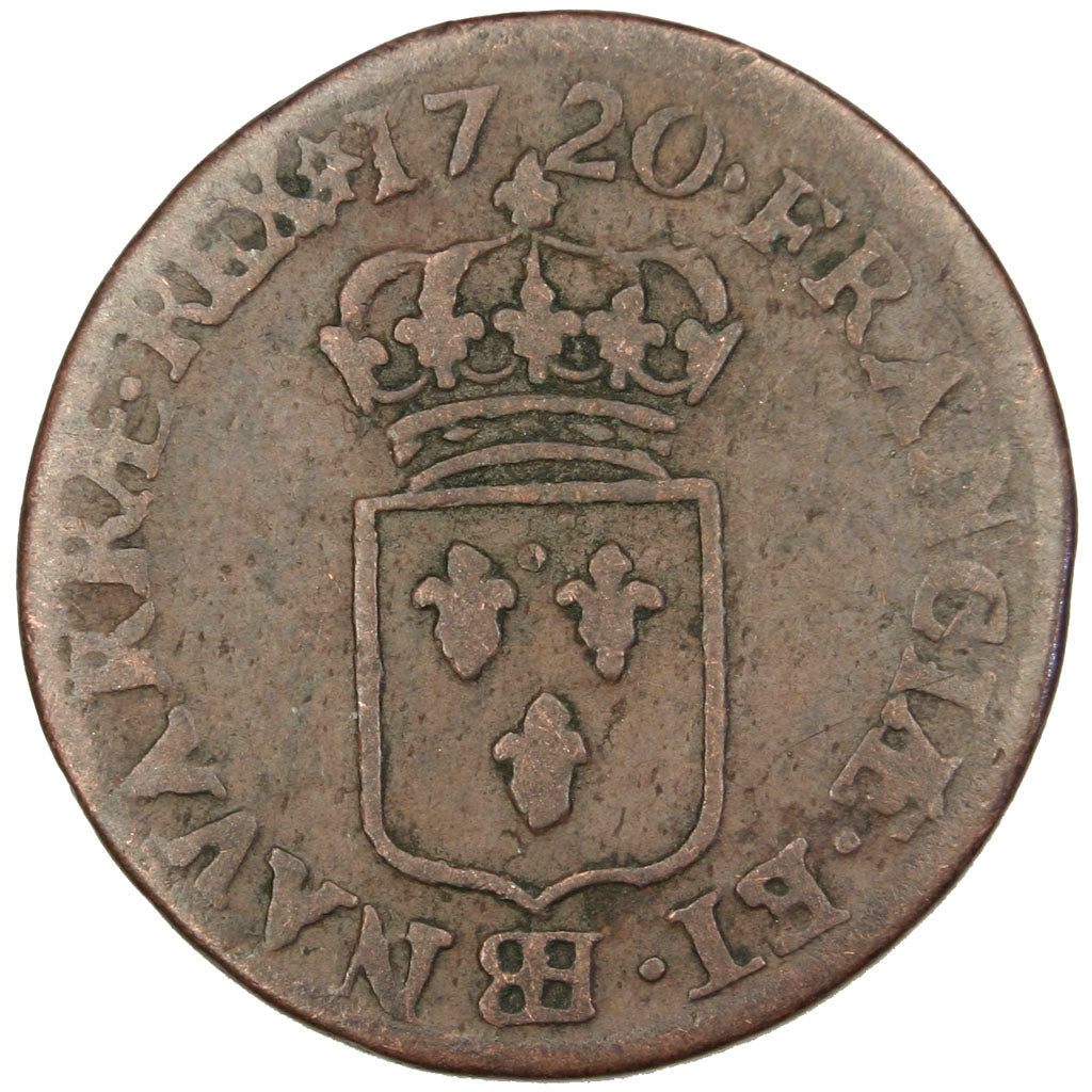 Louis XV, Liard au buste enfantin, BB inversé