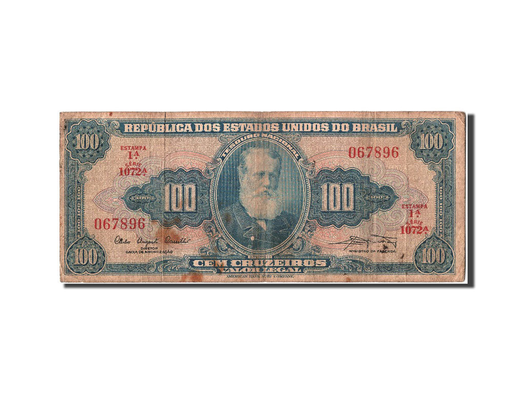 Banknote, Brazil, 100 Cruzeiros, F(12-15)
