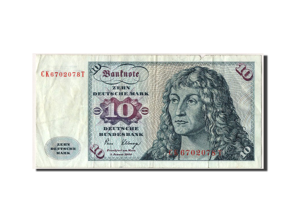 Banknote, GERMANY - FEDERAL REPUBLIC, 10 Deutsche Mark, 1980, 1980-01-02
