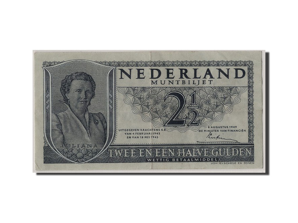 Paesi Bassi, 2 1/2 Gulden, 1949, 1949-08-08, BB+