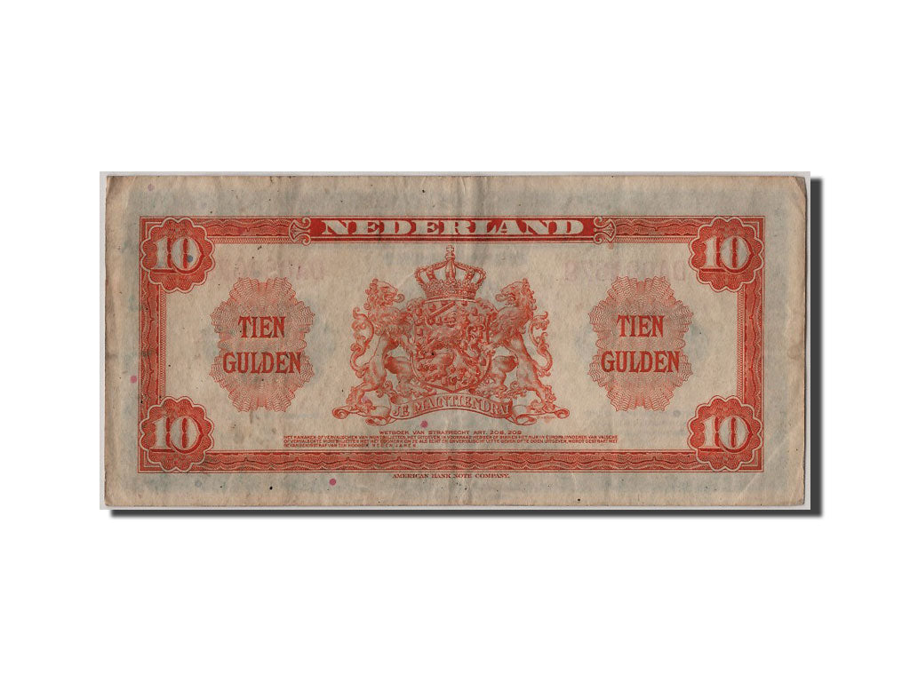 Netherlands, 10 Gulden, 1943, KM #66a, 1943-02-04, EF(40-45), DA094679
