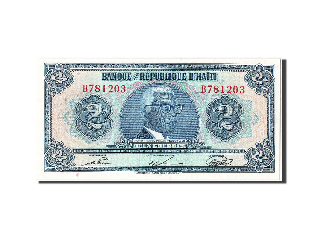 Haiti, 2 Gourdes, KM #201, UNC(65-70), B781203