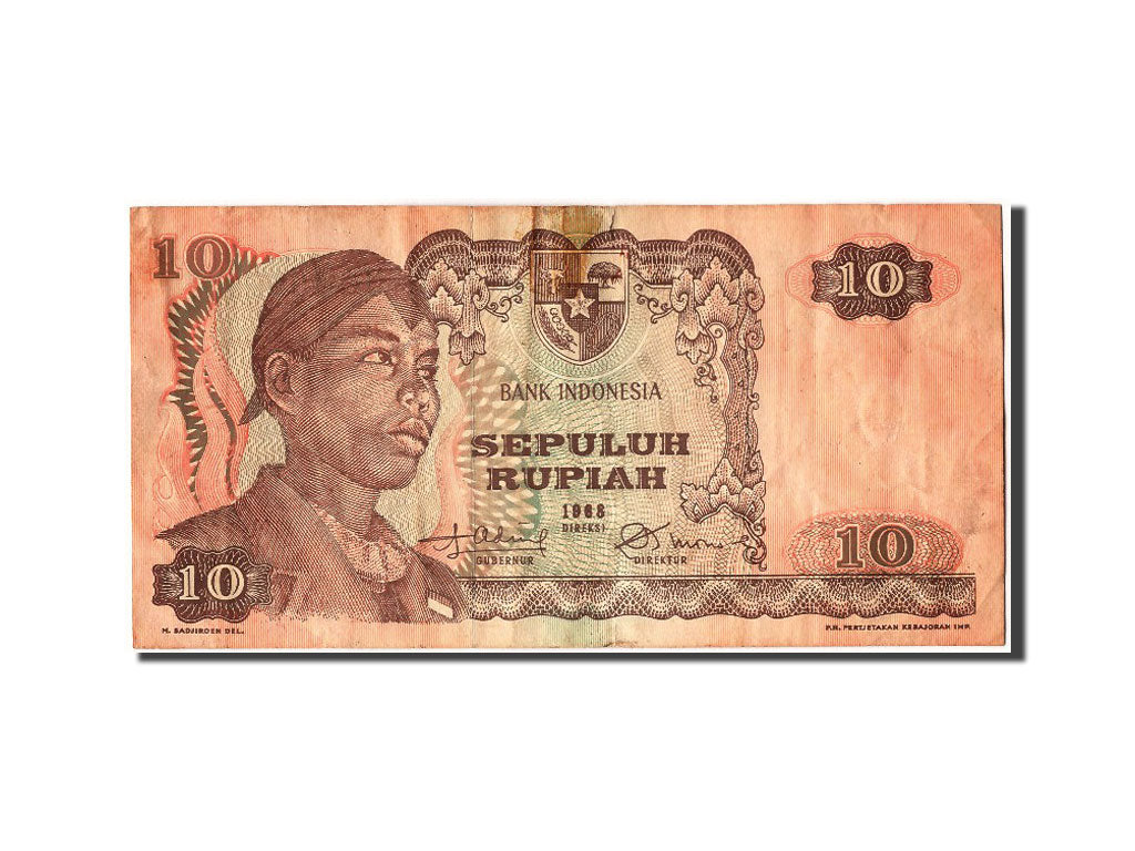 Indonesia, 10 Rupiah, 1968, KM #105a, VF(30-35), JCT032125