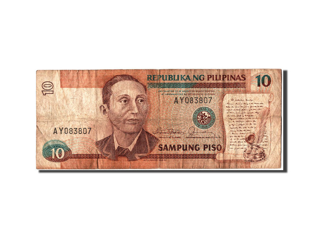 Banknote, Philippines, 10 Piso, VF(20-25)