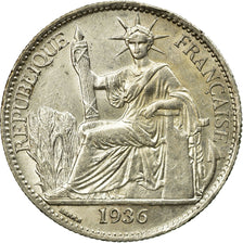 Coin, French Indochina, 50 Cents, 1936, Paris, AU(55-58), Silver, Lecompte:261
