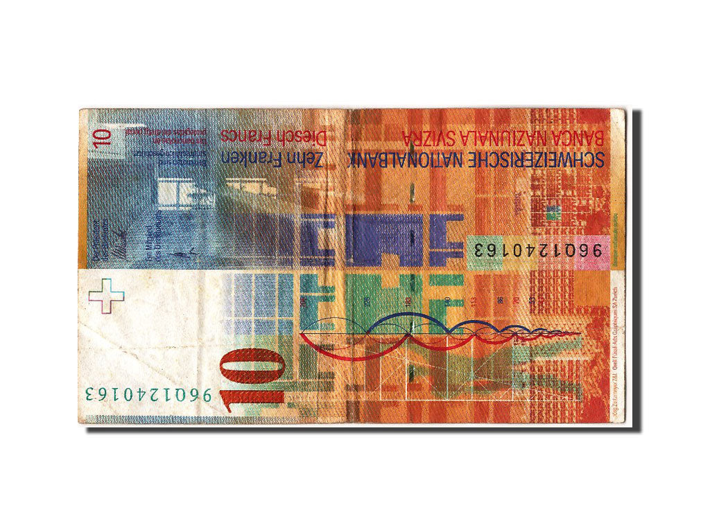 Switzerland, 10 Franken, 1996, KM #66b, VF(30-35), 96Q1240163