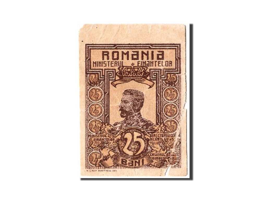 Romania, 25 Bani, 1917, KM #70, AU(50-53)