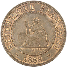 Indochine, 1 Cent, 1888, Paris, MS(60-62), Bronze, Lecompte #40, 10.01