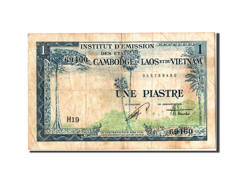 French Indo-China, 1 Piastre = 1 Dong, KM #105, VF(20-25), H19 69460