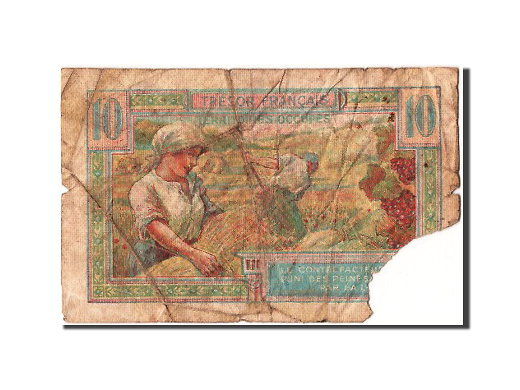 Geldschein, Frankreich, 10 Francs, 1947 French Treasury, 1947, SGE, Fayette:vF