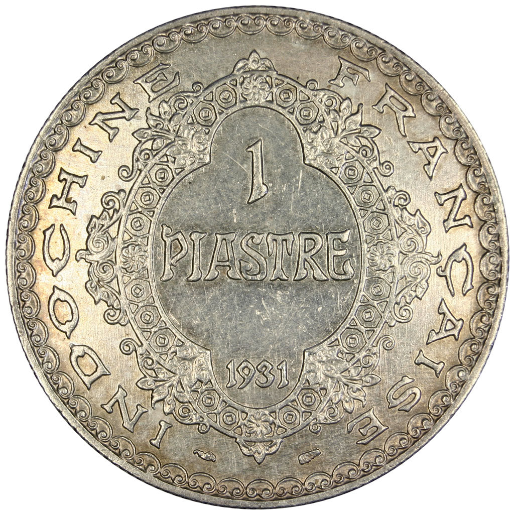 FRENCH INDO-CHINA, Piastre, 1931, Paris, KM #19, AU(55-58), Silver, Lecompte...