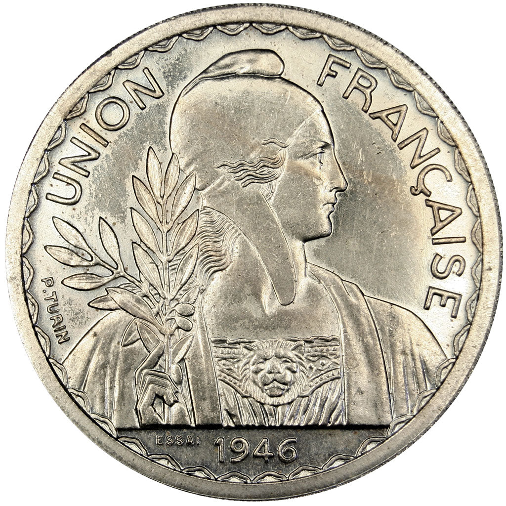 Indochine, 1 Piastre, 1946, MS(60-62), Cupro-nickel, Lecompte #315, 17.78