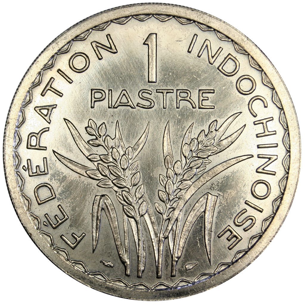 Indochine, 1 Piastre, 1946, MS(60-62), Cupro-nickel, Lecompte #315, 17.78