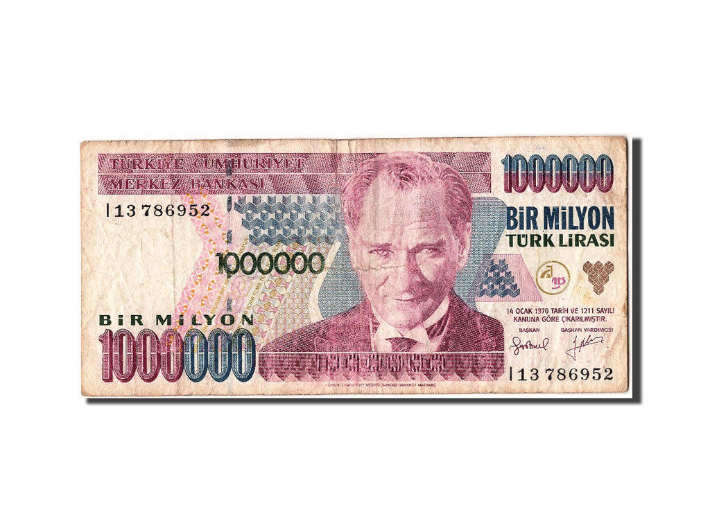 Banknote, Turkey, 1,000,000 Lira, 1970, F(12-15)
