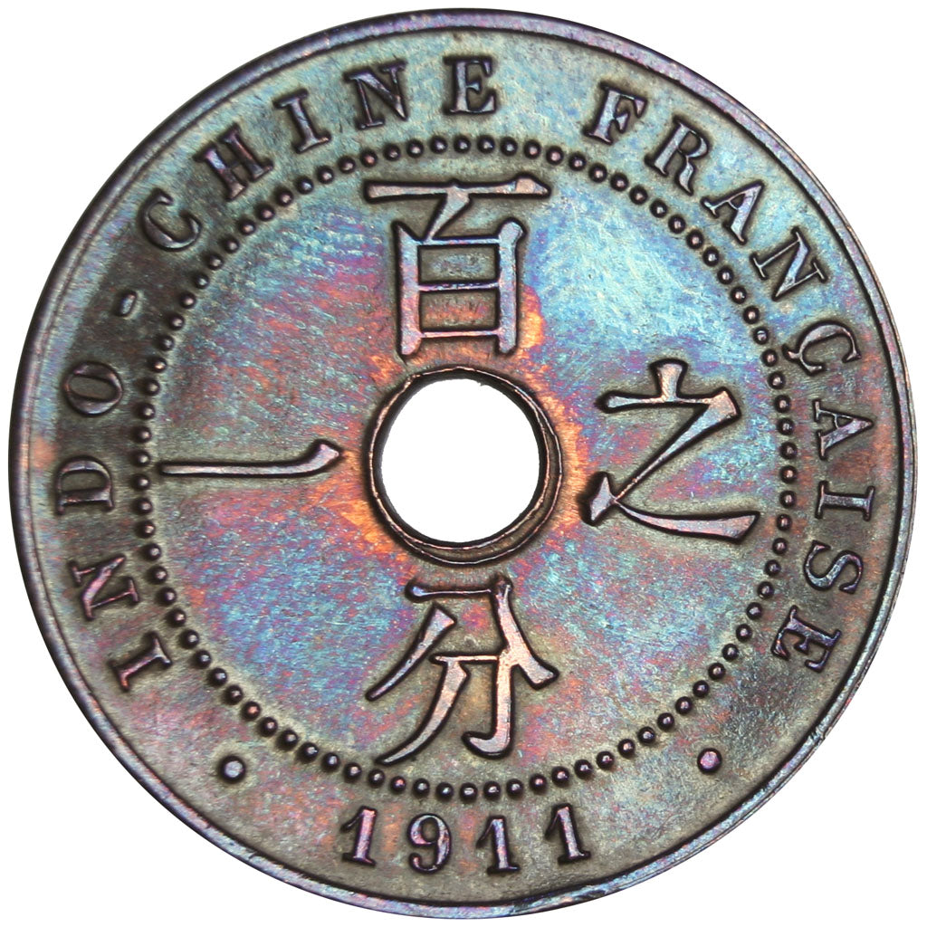 Indochine, 1 Cent, 1911, Paris, EF(40-45), Bronze, Lecompte #72, 4.95