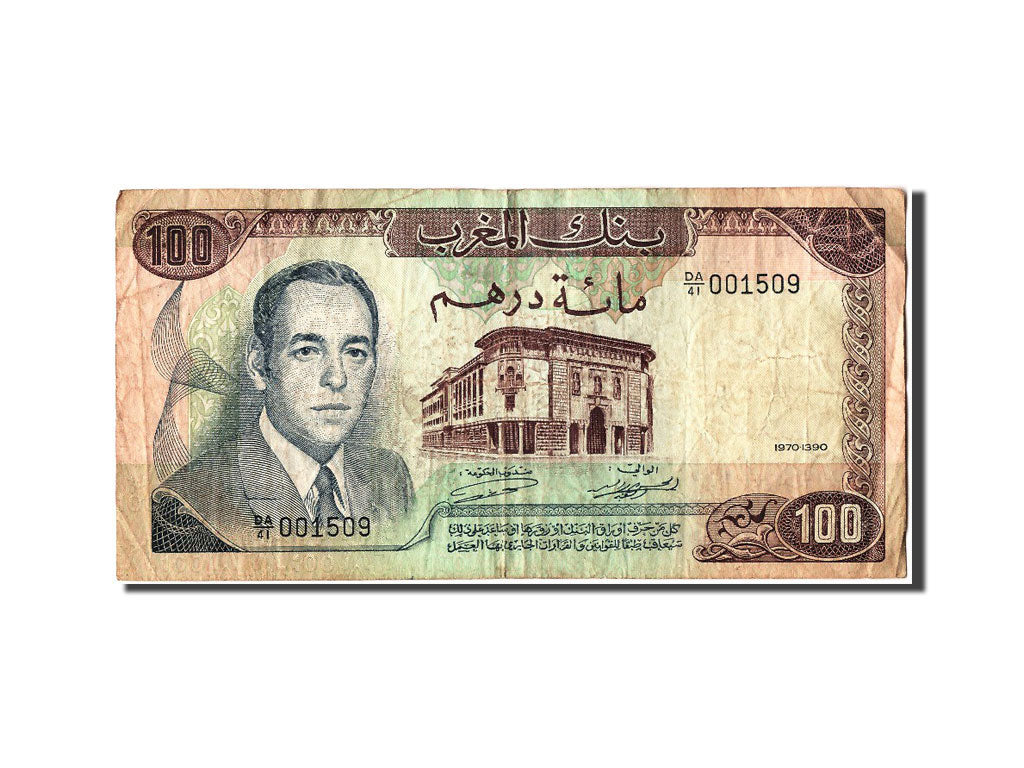 Morocco, 100 Dirhams, 1970, KM #59a, VF(20-25), DA/41 001509