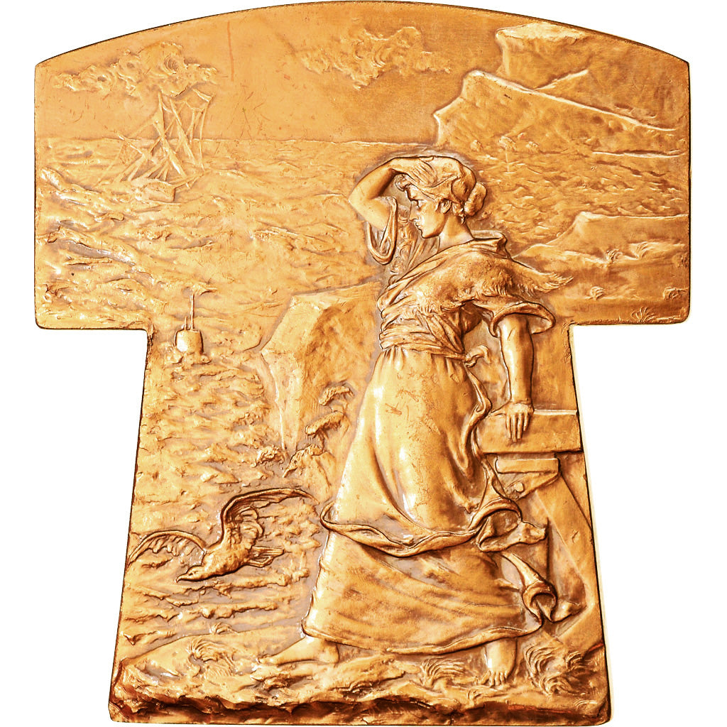 France, Médaille, Marine, Les Veuves, 1980, Prud'homme.G, Refrappe, SUP, Bronze