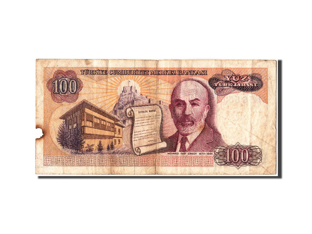 Banconote, Turchia, 100 Lira, MB
