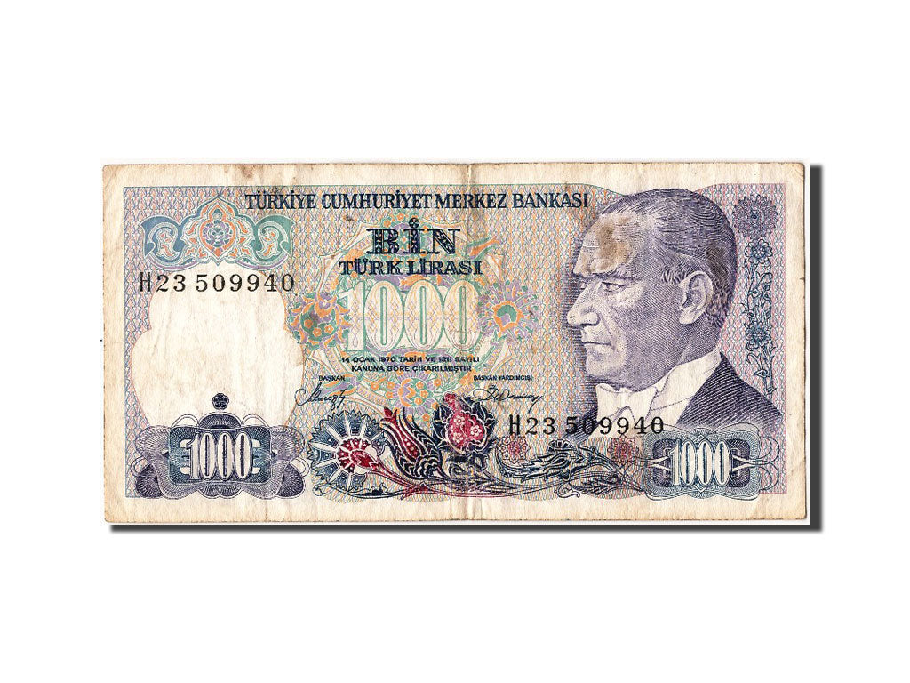 Billet, Turquie, 1000 Lira, TB