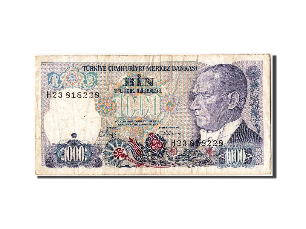 Banknote, Turkey, 1000 Lira, VF(20-25)