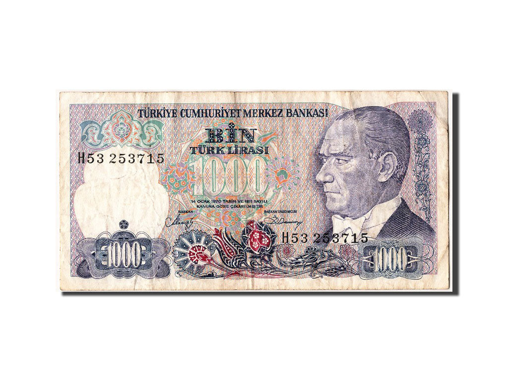 Banknot, Turcja, 1000 Lira, VF(20-25)