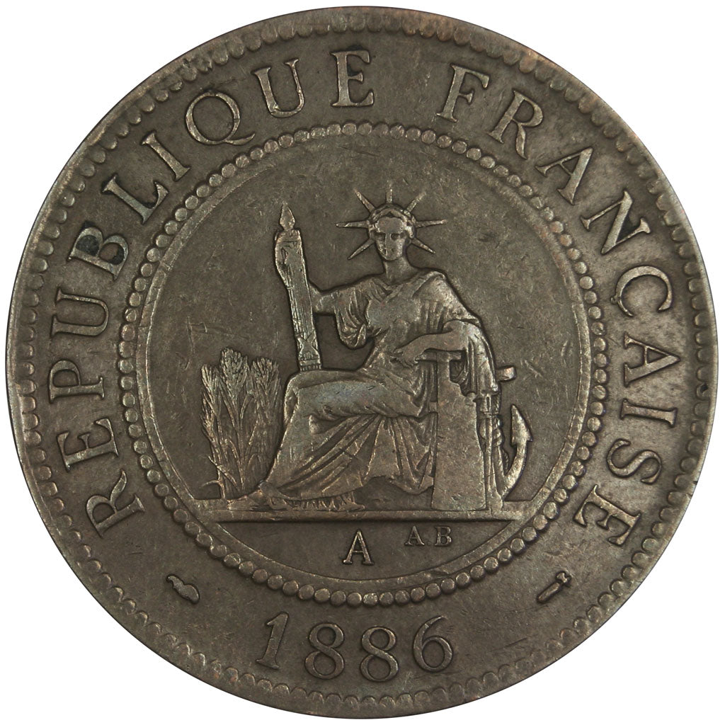 Indochine, 1 Cent, 1886, Paris, EF(40-45), Bronze, Lecompte #38, 10.12