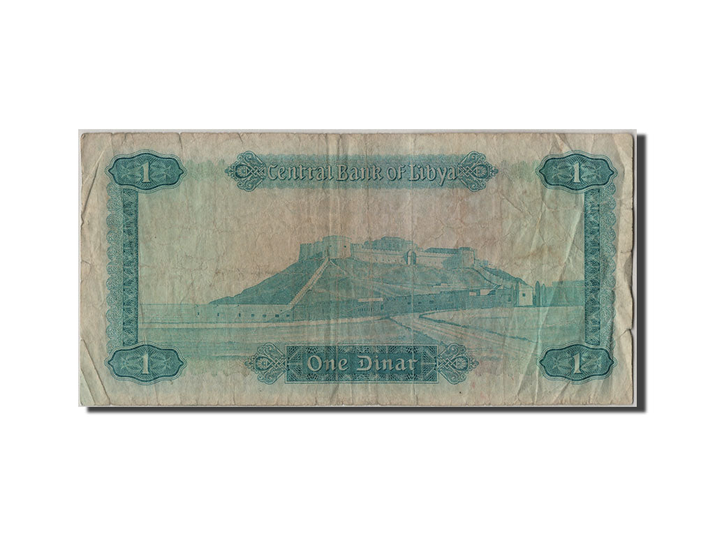 Libya, 1 Dinar, KM #35a, VG(8-10), IC/11 669101