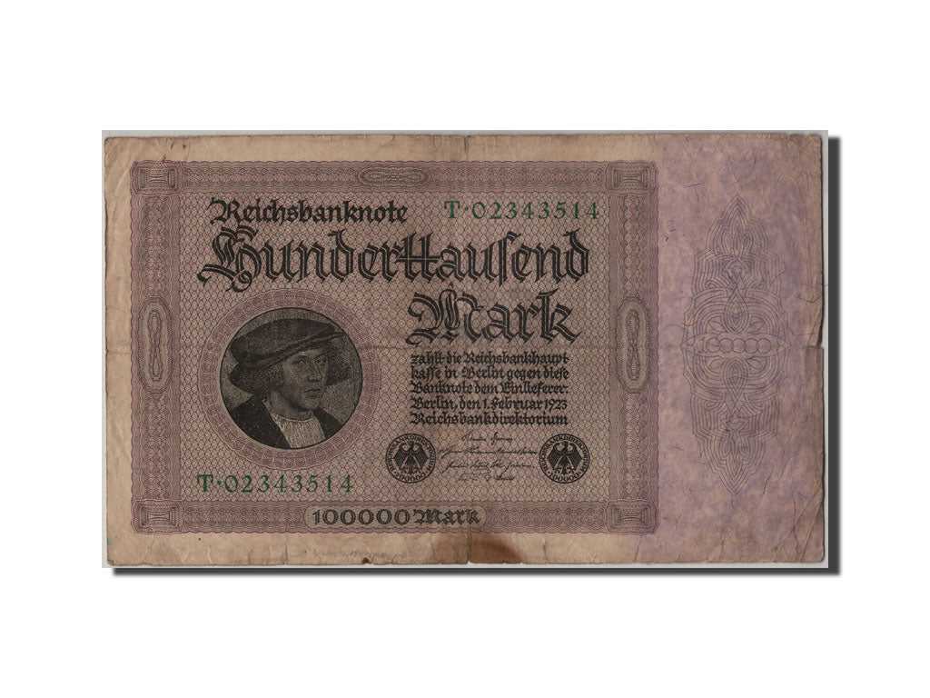 Banknote, Germany, 100,000 Mark, 1923, 1923-02-01, F(12-15)