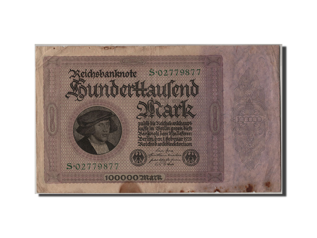 Banknote, Germany, 100,000 Mark, 1923, 1923-02-01, F(12-15)