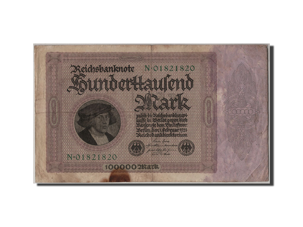 Banknote, Germany, 100,000 Mark, 1923, 1923-02-01, F(12-15)