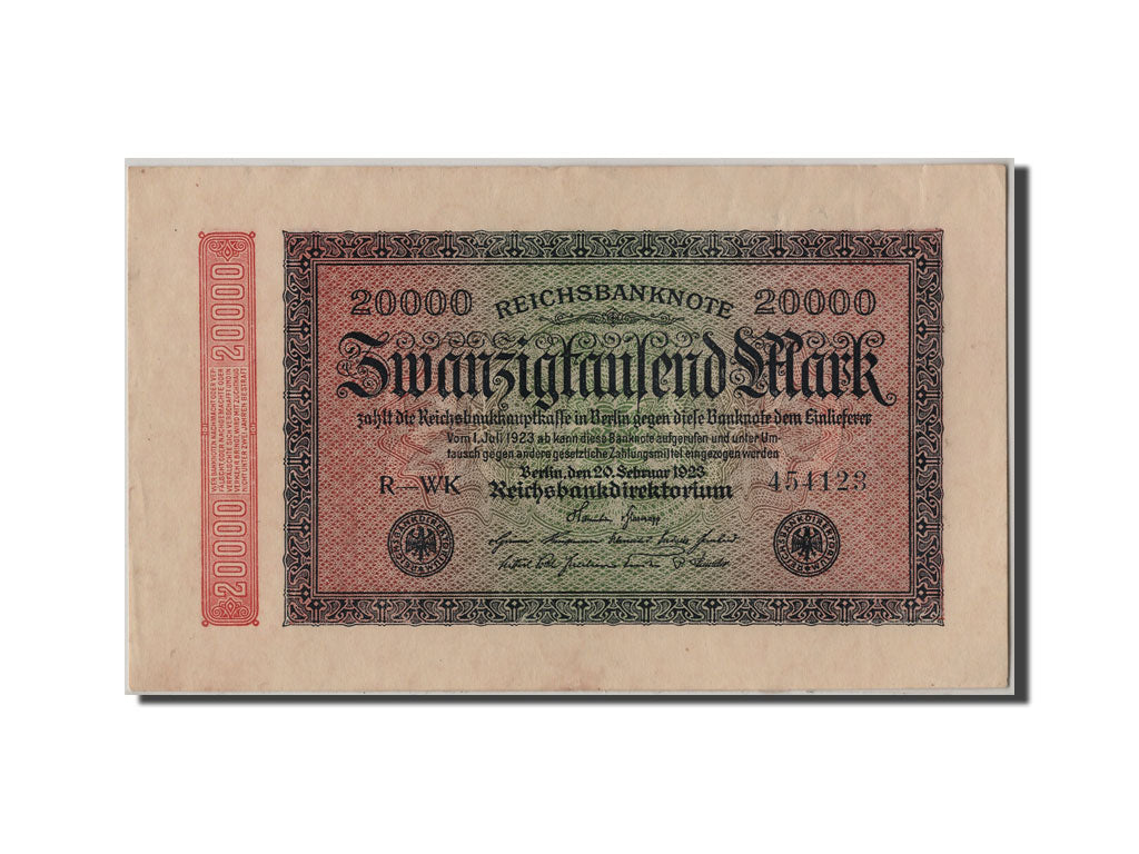 Banknote, Germany, 20,000 Mark, 1923, 1923-02-20, AU(55-58)