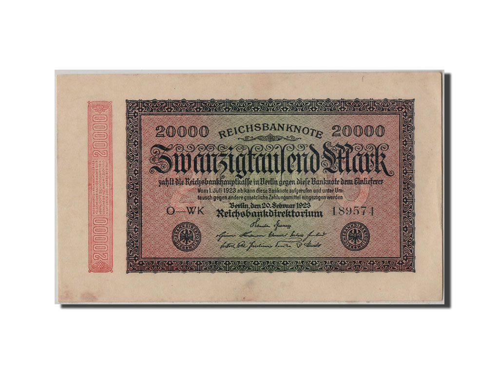 Banknote, Germany, 20,000 Mark, 1923, 1923-02-20, AU(55-58)