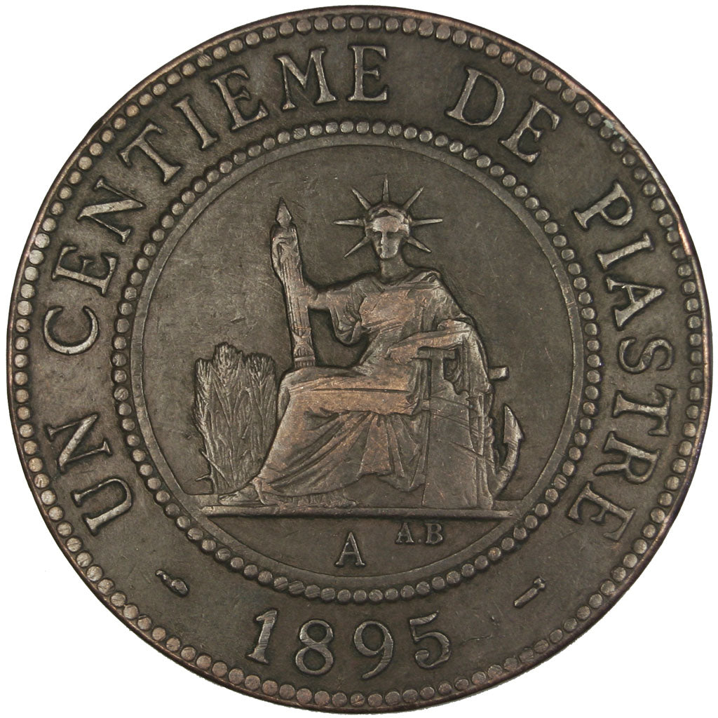 Indochine, 1 Cent, 1895, Paris, EF(40-45), Bronze, Lecompte #46, 9.90