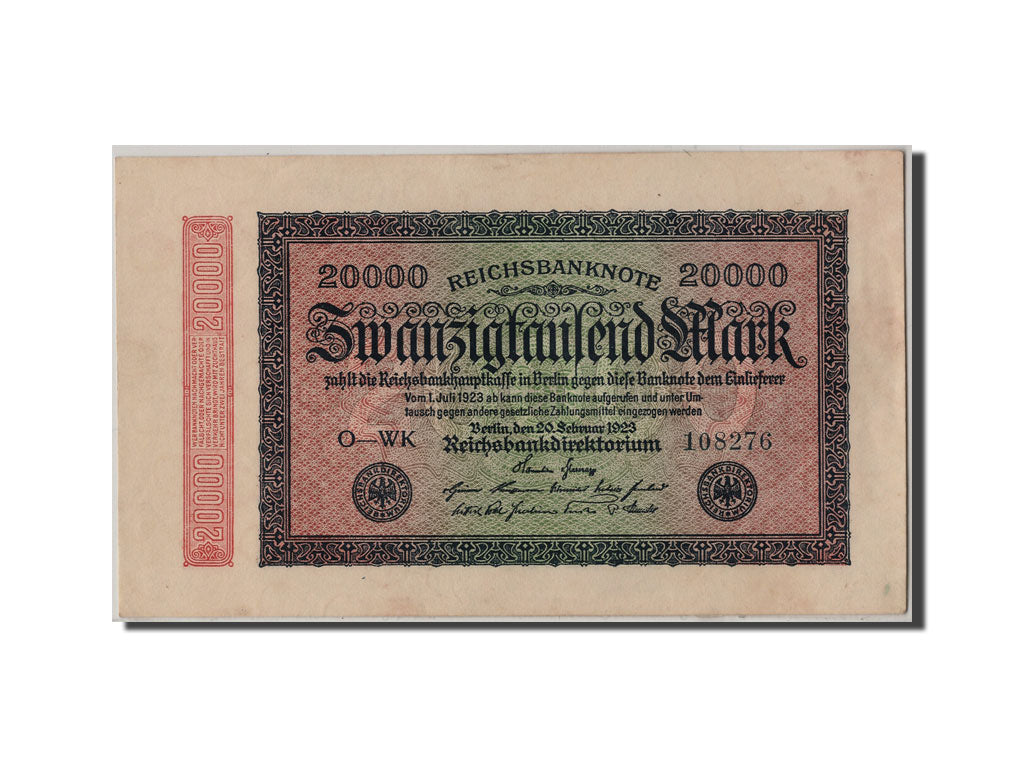 Banknote, Germany, 20,000 Mark, 1923, 1923-02-20, AU(55-58)