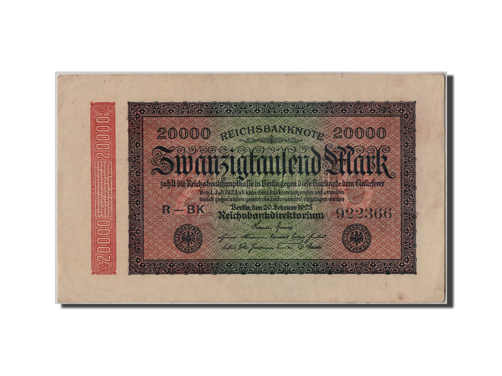 Banknote, Germany, 20,000 Mark, 1923, 1923-02-20, AU(55-58)