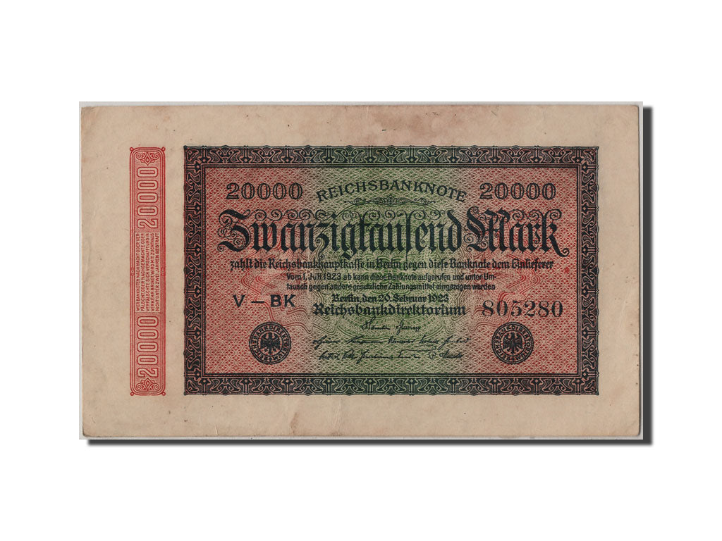 Banknote, Germany, 20,000 Mark, 1923, 1923-02-20, AU(50-53)