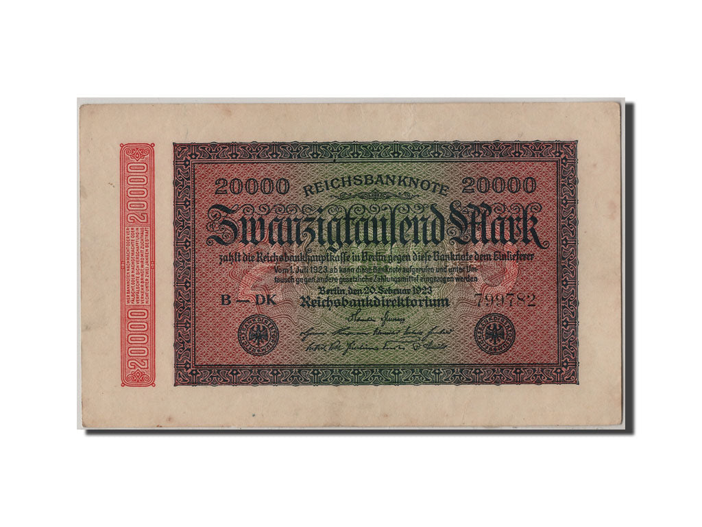 Banknote, Germany, 20,000 Mark, 1923, 1923-02-20, AU(50-53)