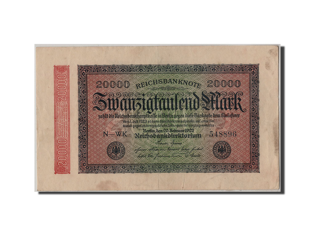 Banknote, Germany, 20,000 Mark, 1923, 1923-02-20, AU(50-53)