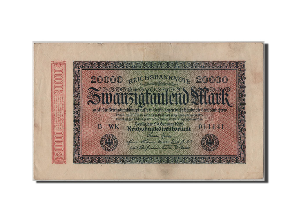 Banknote, Germany, 20,000 Mark, 1923, 1923-02-20, EF(40-45)