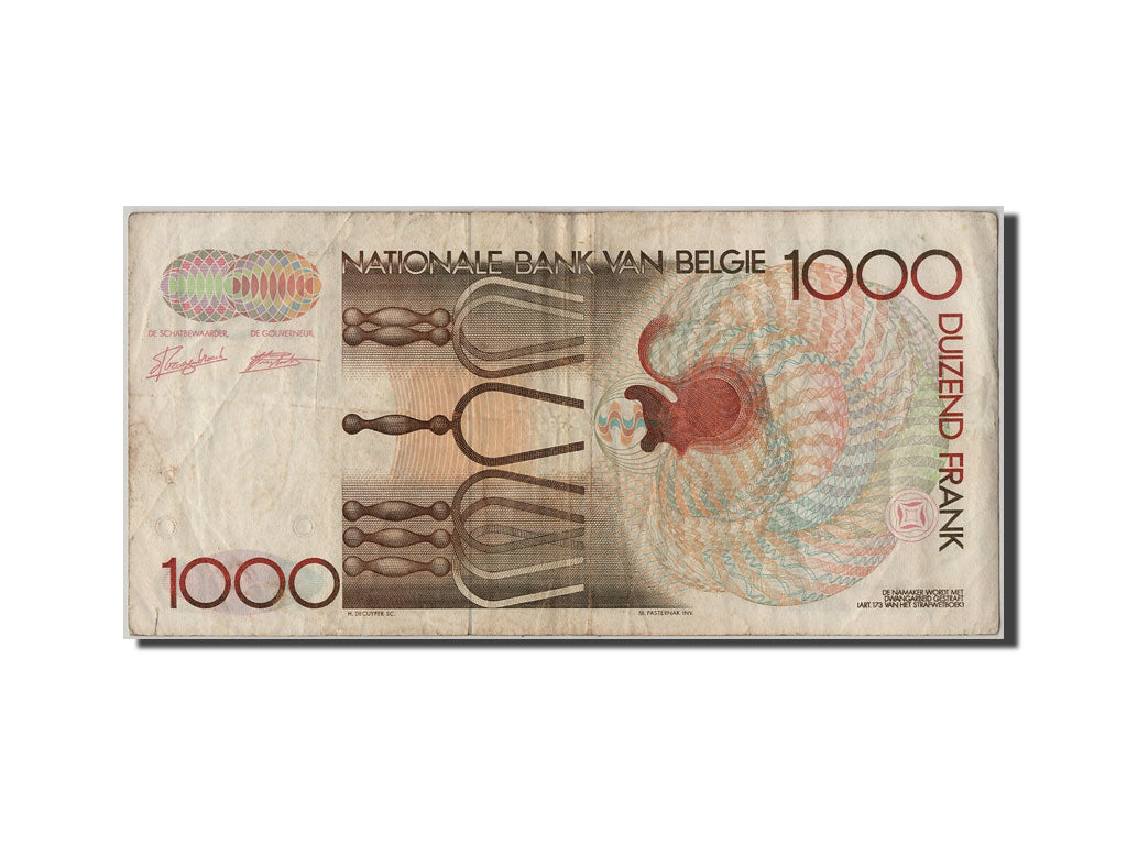 Billete, 1000 Francs, Bélgica, BC+