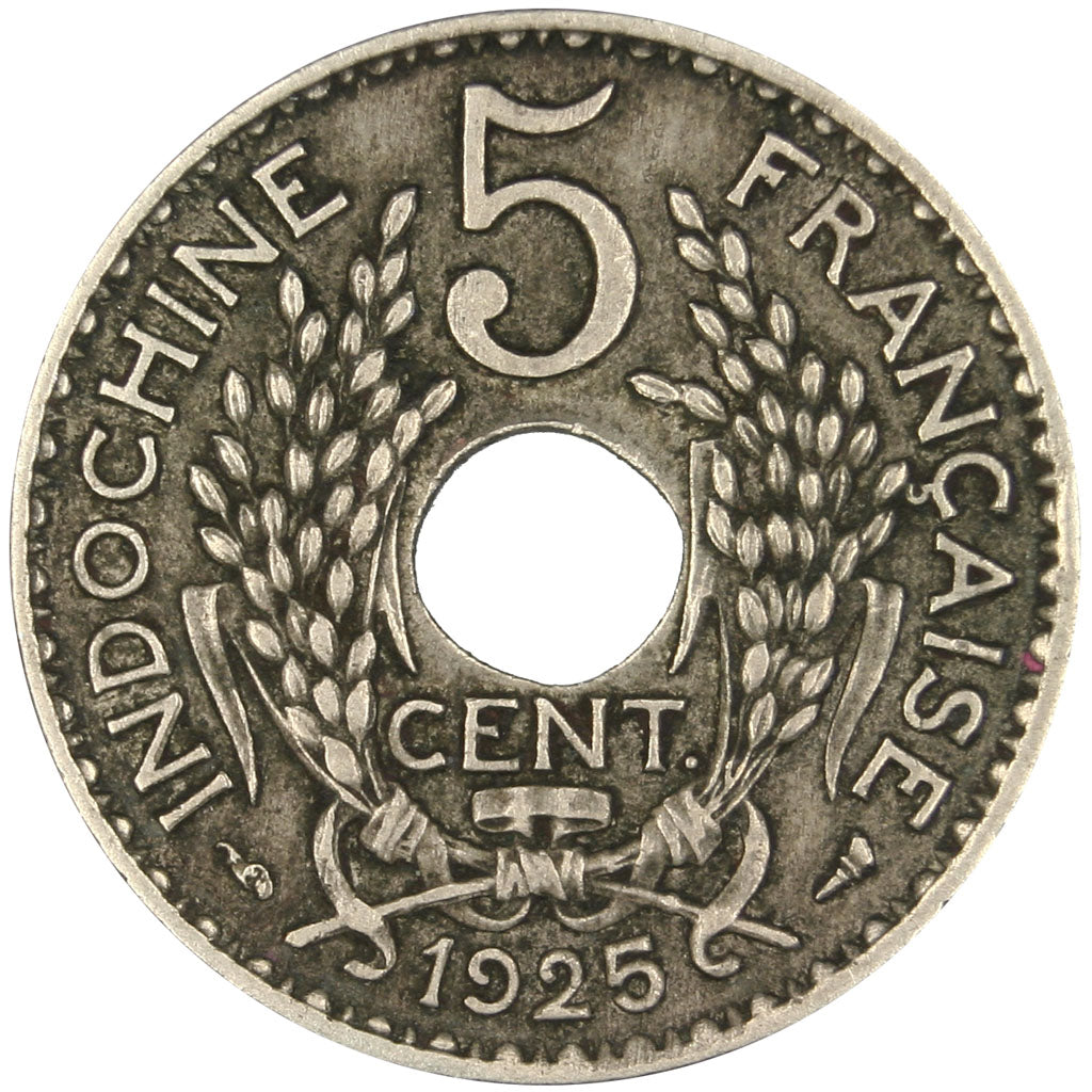 Indochine, 5 Cents, 1925, EF(40-45), Cupro-nickel, Lecompte #116, 4.81